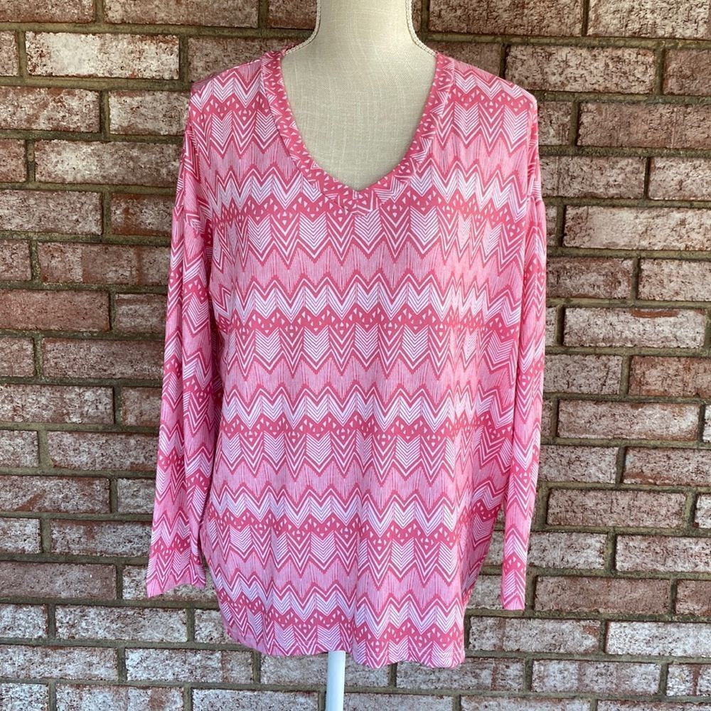 Tribal Jeans Calypso Geometric Print Top - Size S